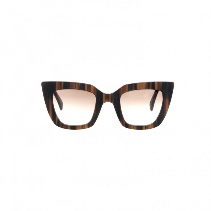 Lunette de Soleil A.S.98 Cliff Femme Marron | FR-256180WFB