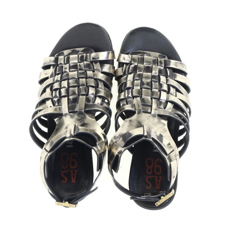 Sandale A.S.98 Barb Femme Platine | FR-465273RCE