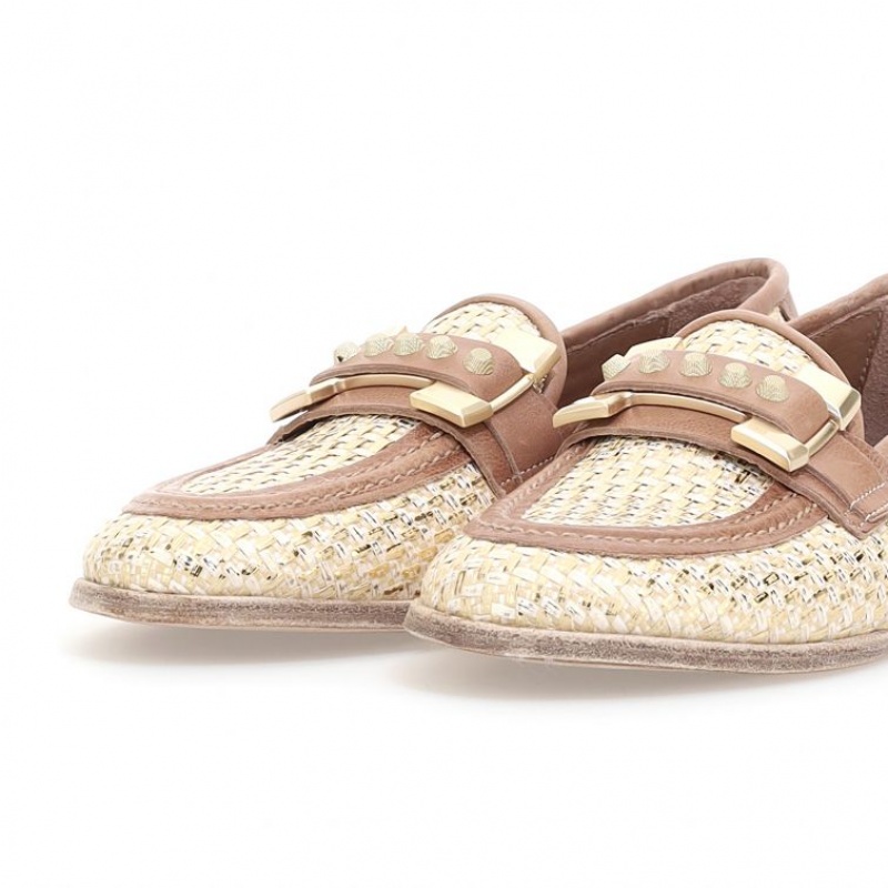 flat shoes A.S.98 Janele Femme Doré | FR-064175ATQ